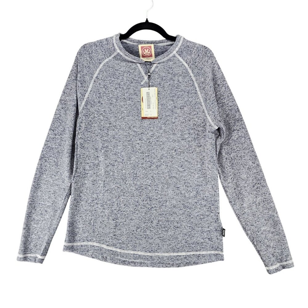 Micros Shirt Mens Small Blue Heather Long Sleeve Raglan Jersey Tee *NWT*
